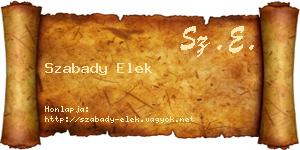 Szabady Elek névjegykártya