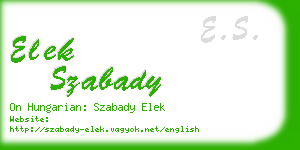 elek szabady business card